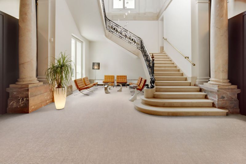 Woven vinyl flooring uesd in hall